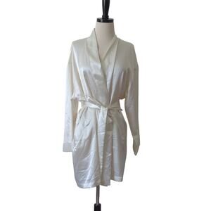 Vintage Y2K Victoria's Secret Satin Poly Robe Womens One Size Belt Sexy Lingerie